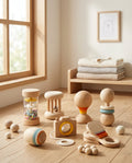 Premium Wooden Baby Rattle 7pcs Set