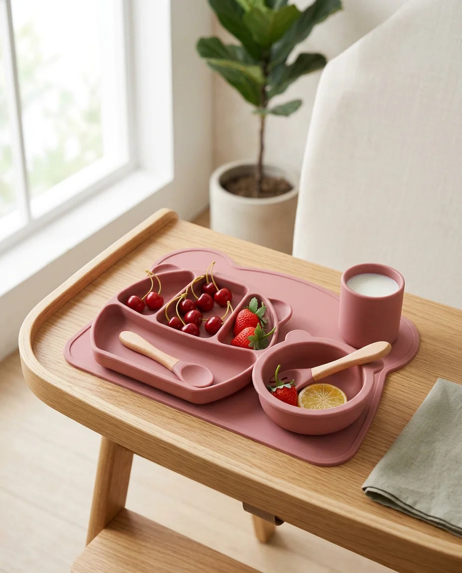 Cute Cartoon Silicone Feeding Set