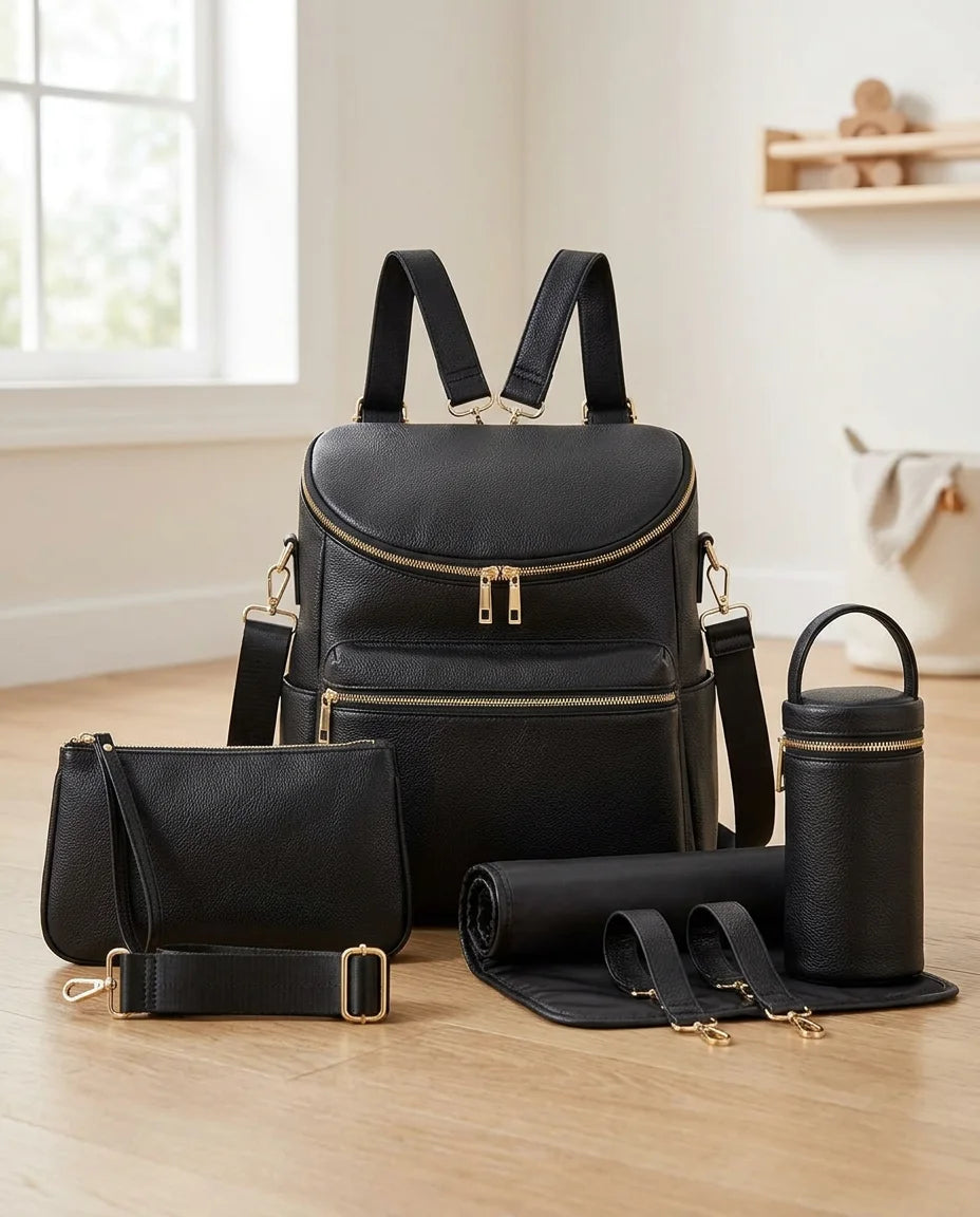 Leather Nappy Diaper Bag